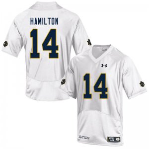 Notre Dame Fighting Irish Men's Kyle Hamilton #14 White Under Armour Authentic Stitched College NCAA Football Jersey XBI4199LZ